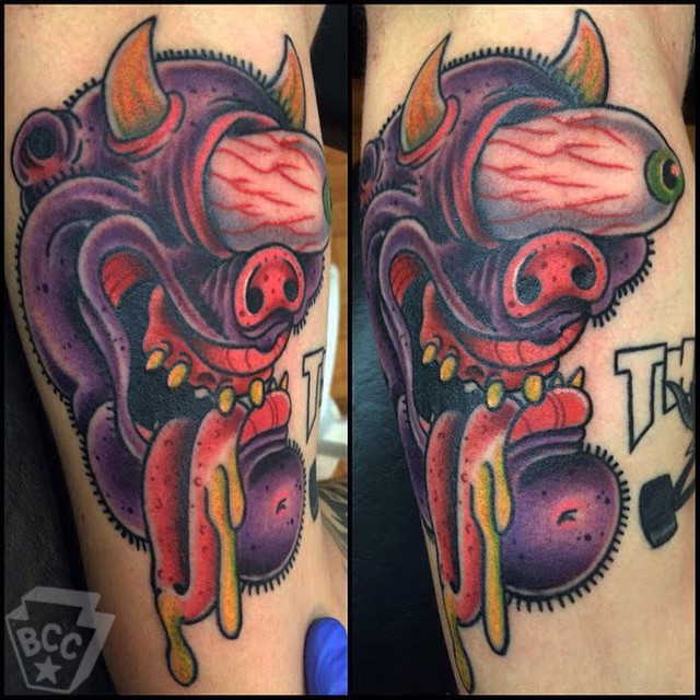 Monster Tattoo by Casey Ploof at Black Cat Collective in Perkasie, Pa ...